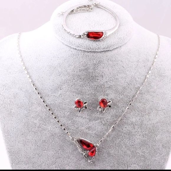Red Butterfly Jewelry Set - Picture 1 of 1